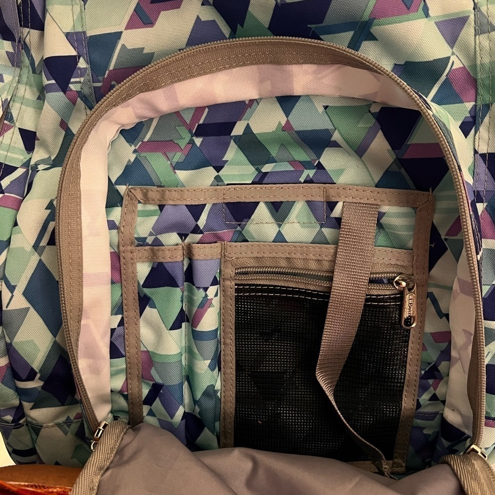 L.L.Bean Deluxe Book Pack®, 32L, Abstract Print - purple, blue, white and green - Picture 8 of 9